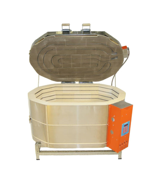 Jen-Ken Kilns Ceram-a-Glass Oval kiln open