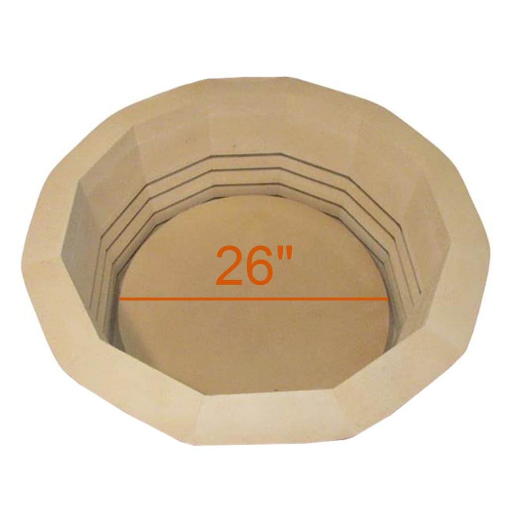 Jen-Ken Kilns 26" round kiln shelf inside of a round kiln