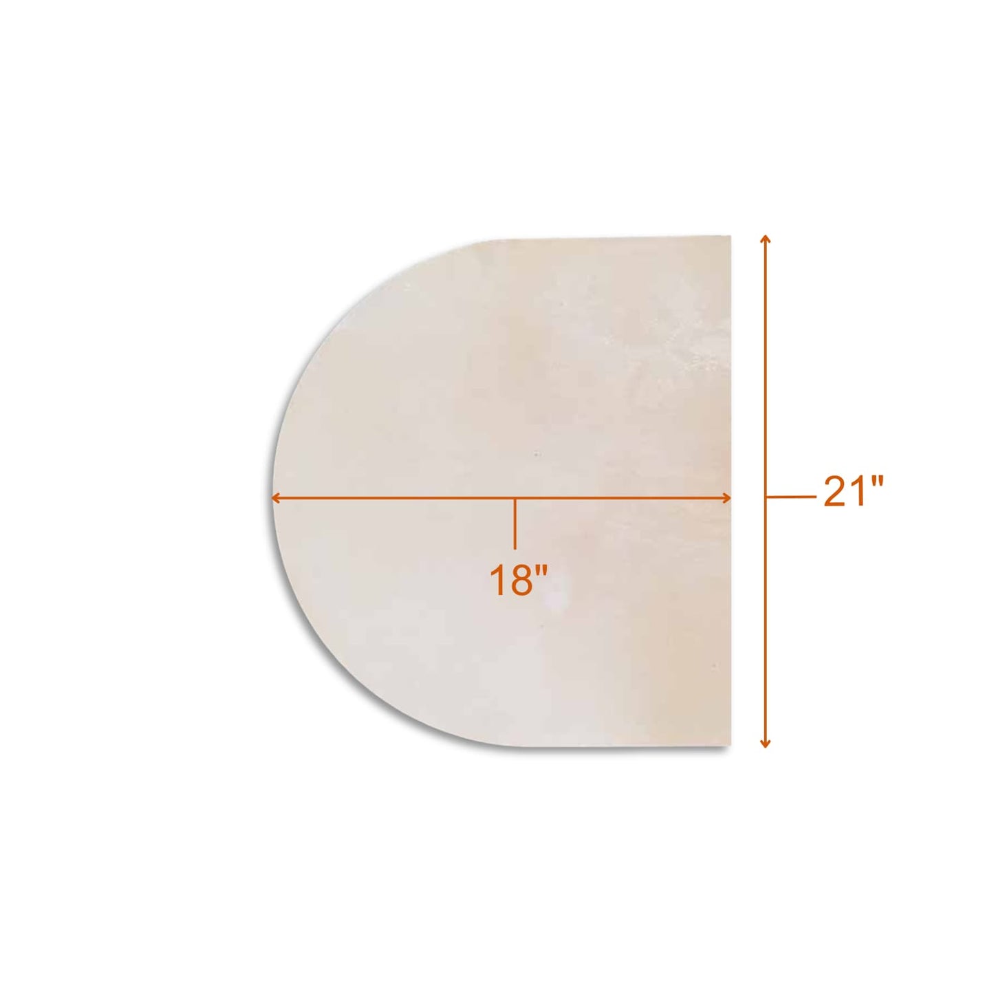 Jen-Ken Kilns D-shaped kiln shelf for oval kilns with specs