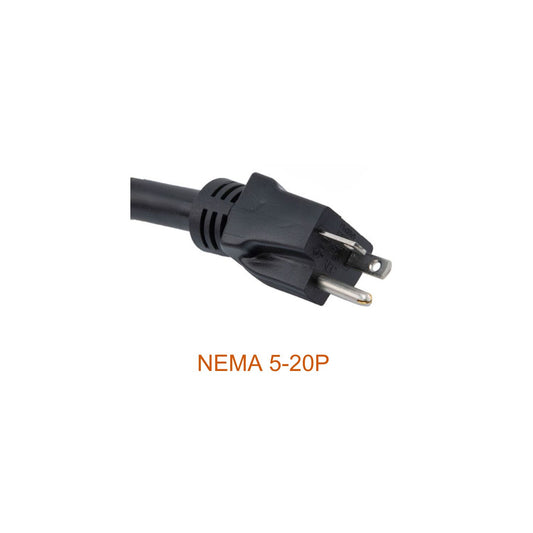 Jen-Ken Kilns power cord closeup of a NEMA 5-20P plug