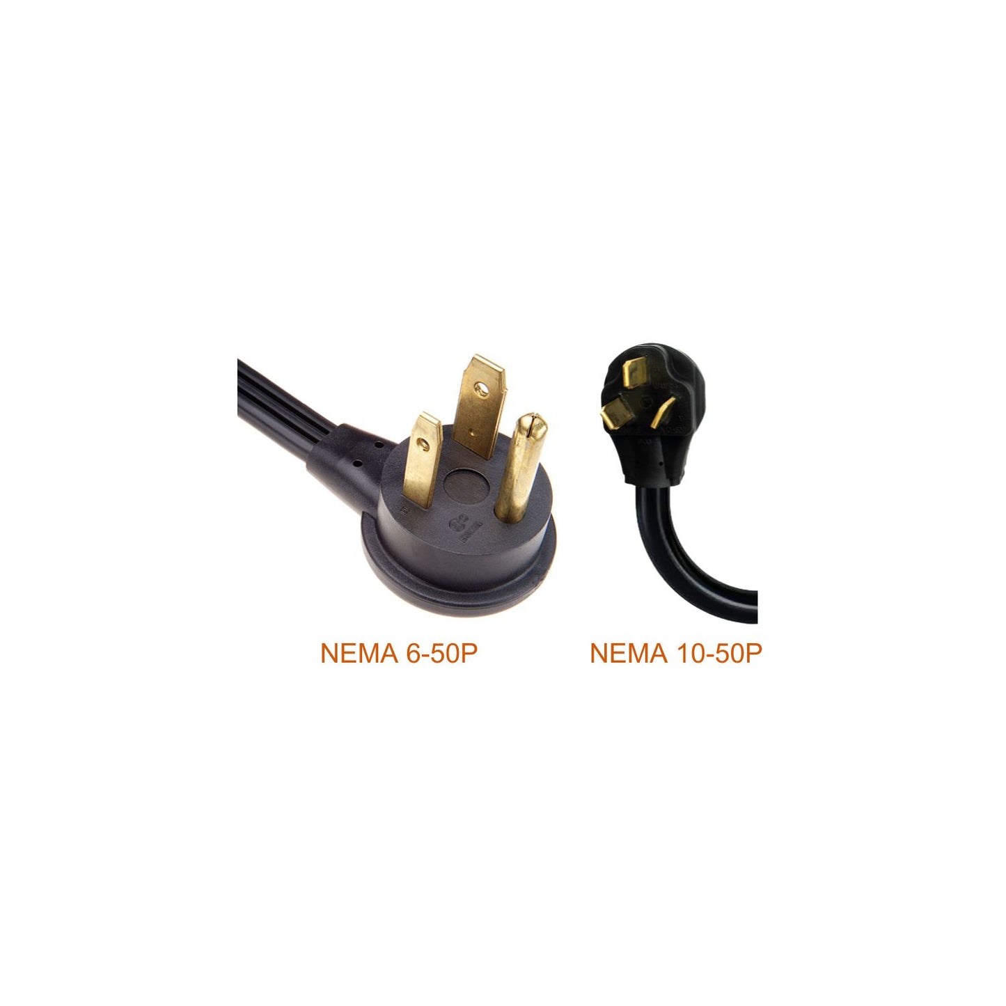 Jen-Ken Kilns power cord closeup of NEMA 6-50P and 10-50P plugs