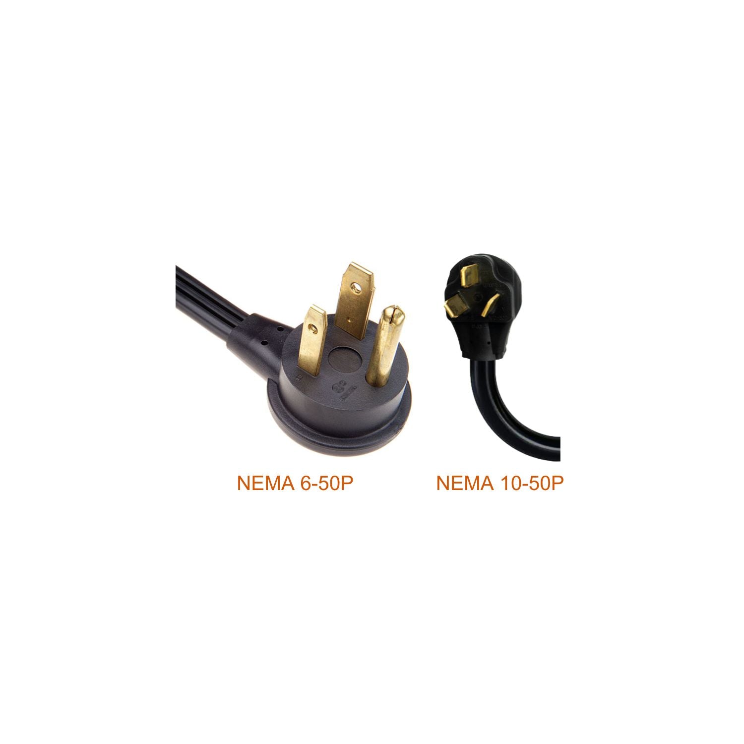 Jen-Ken Kilns power cord closeup of NEMA 6-50P and 10-50P plugs