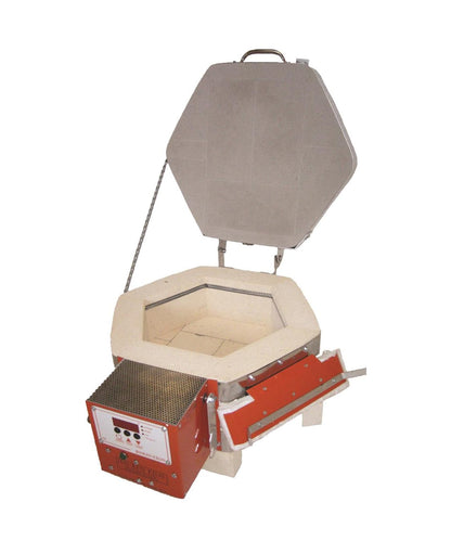 Jen-Ken Kilns 11/4.5 with 2" flip door kiln open side view