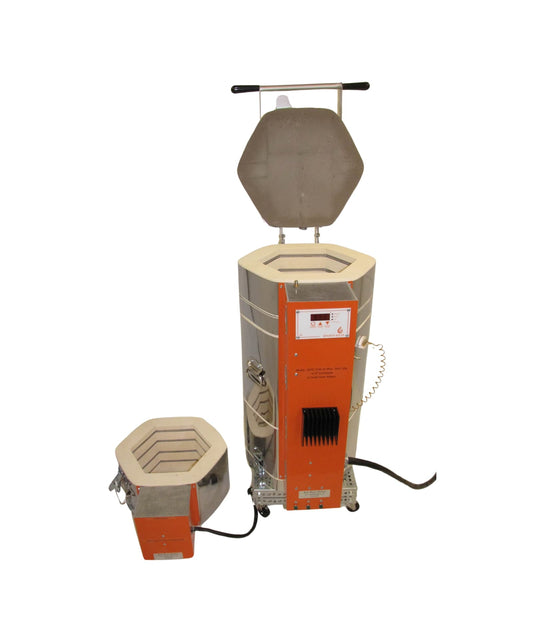 Jen-Ken Kilns Vertical Air Bath 30+9 Knife Kiln in two sections