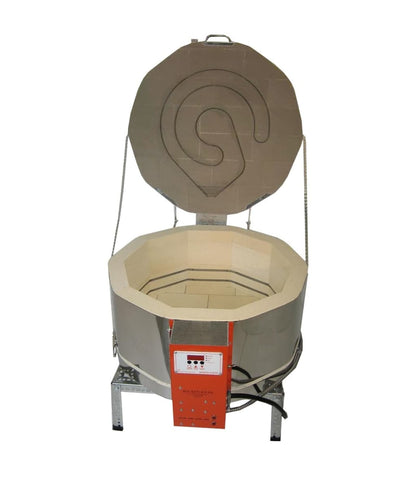 Jen-Ken Kilns AF3P 24-E glass kiln with lid open