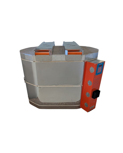 Jen-Ken Kilns Oval 27 3" kiln - closed, front view